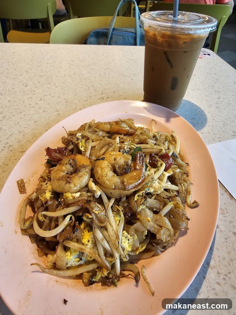 Char Kway Teow with Iced Coffee