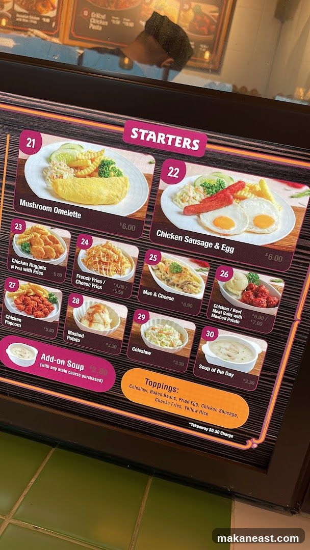 Starters Menu