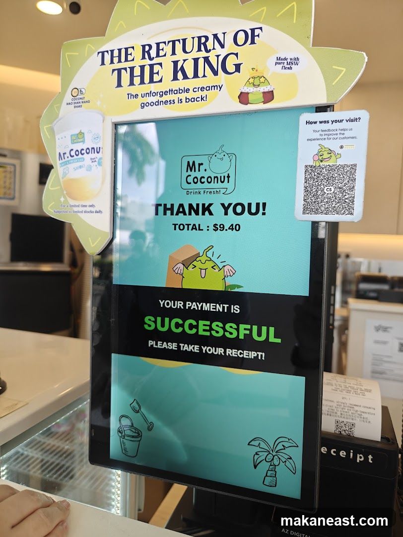 Mr. Coconut Payment Screen