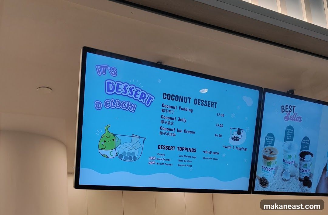 Coconut Dessert Menu