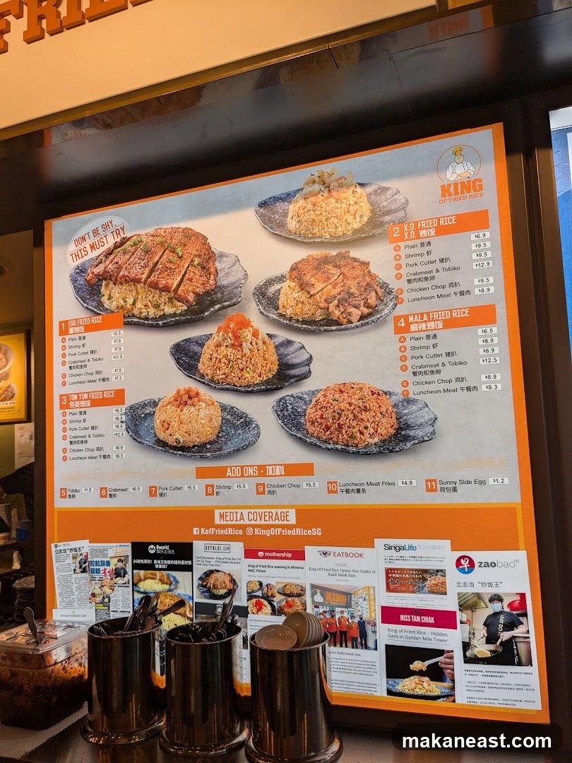 King of Fried Rice Menu