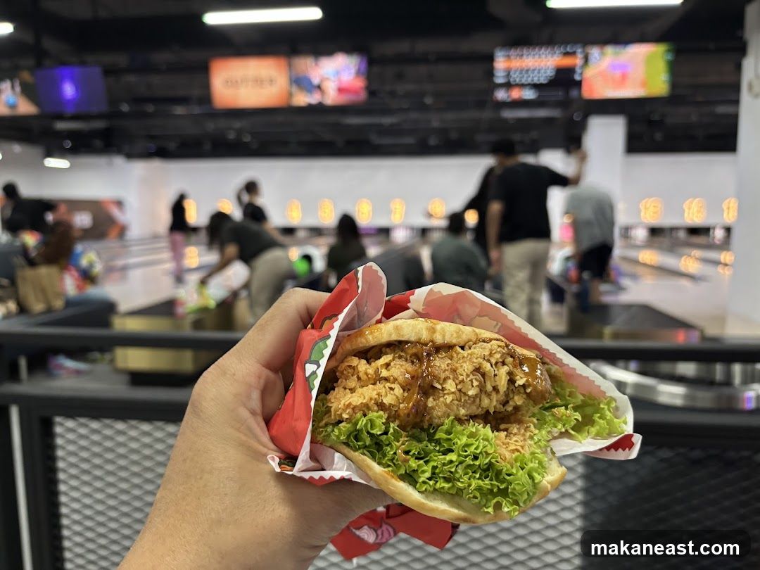 Burger at Bowling Alley