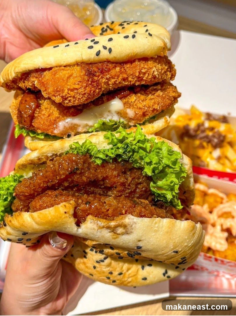 Double Fried Chicken Burger with Fries