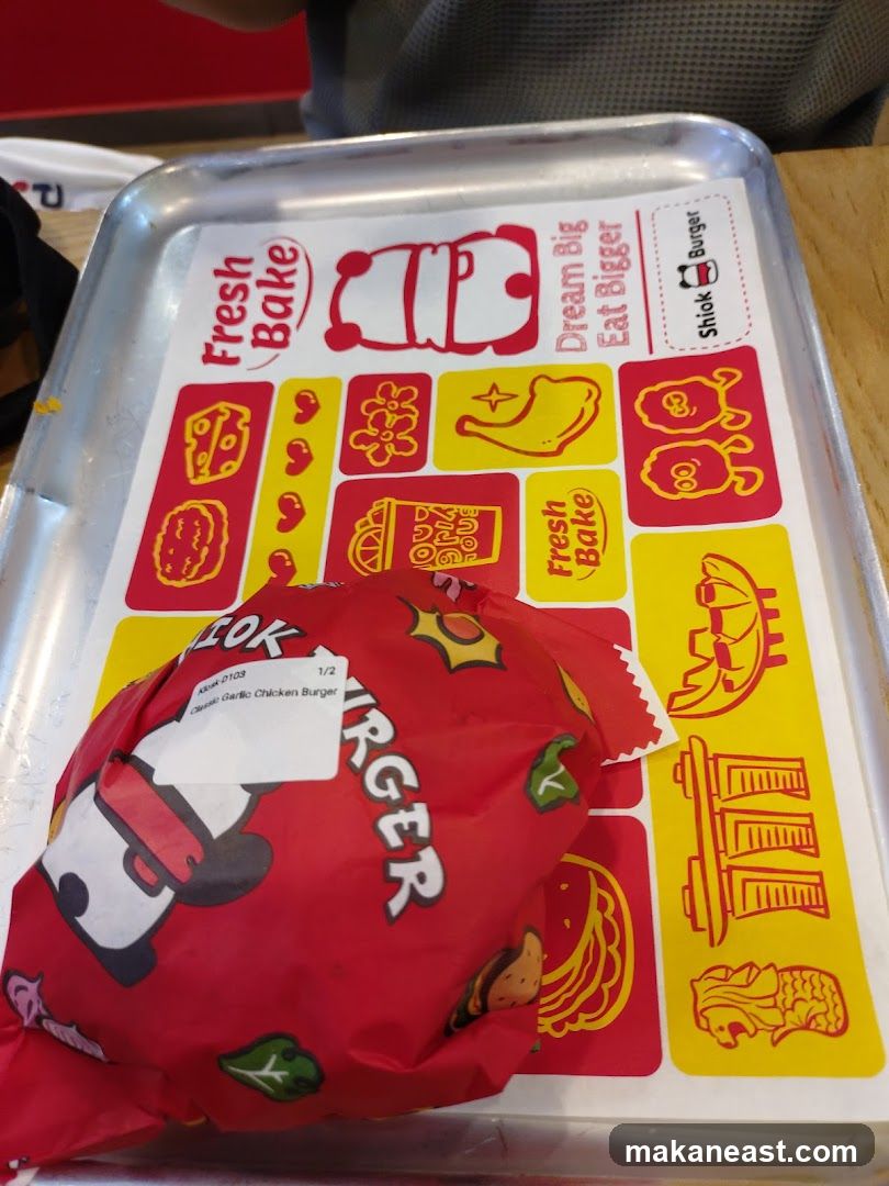 Burger on a tray liner