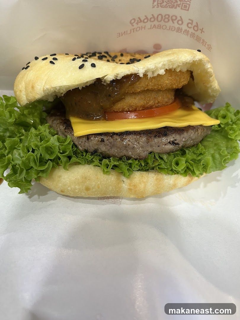 Burger with Onion Rings