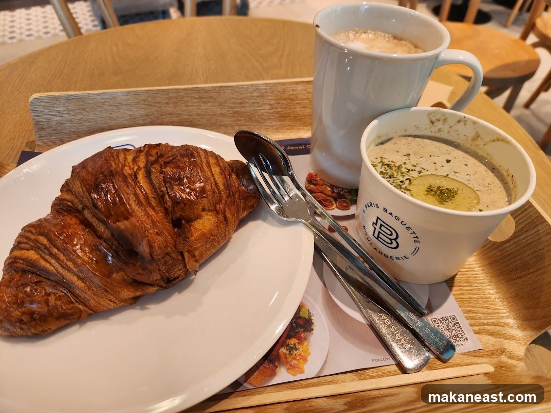 Paris Baguette Croissant and Soup