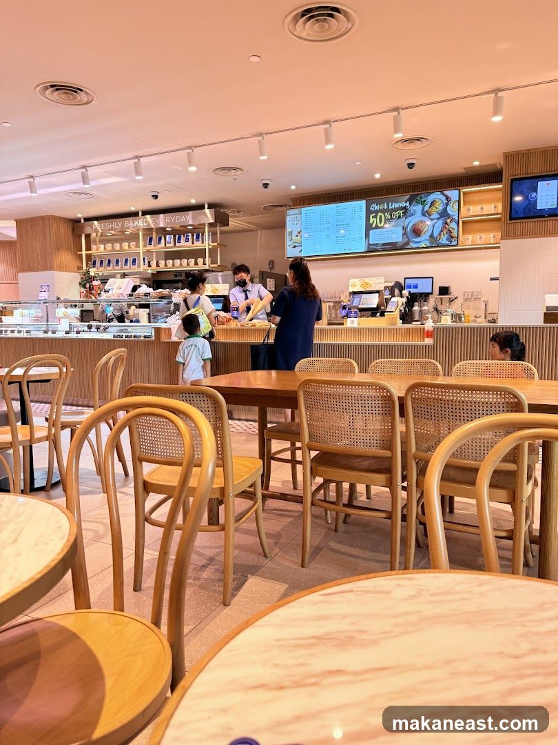 Cafe Interior with Seating and Counter