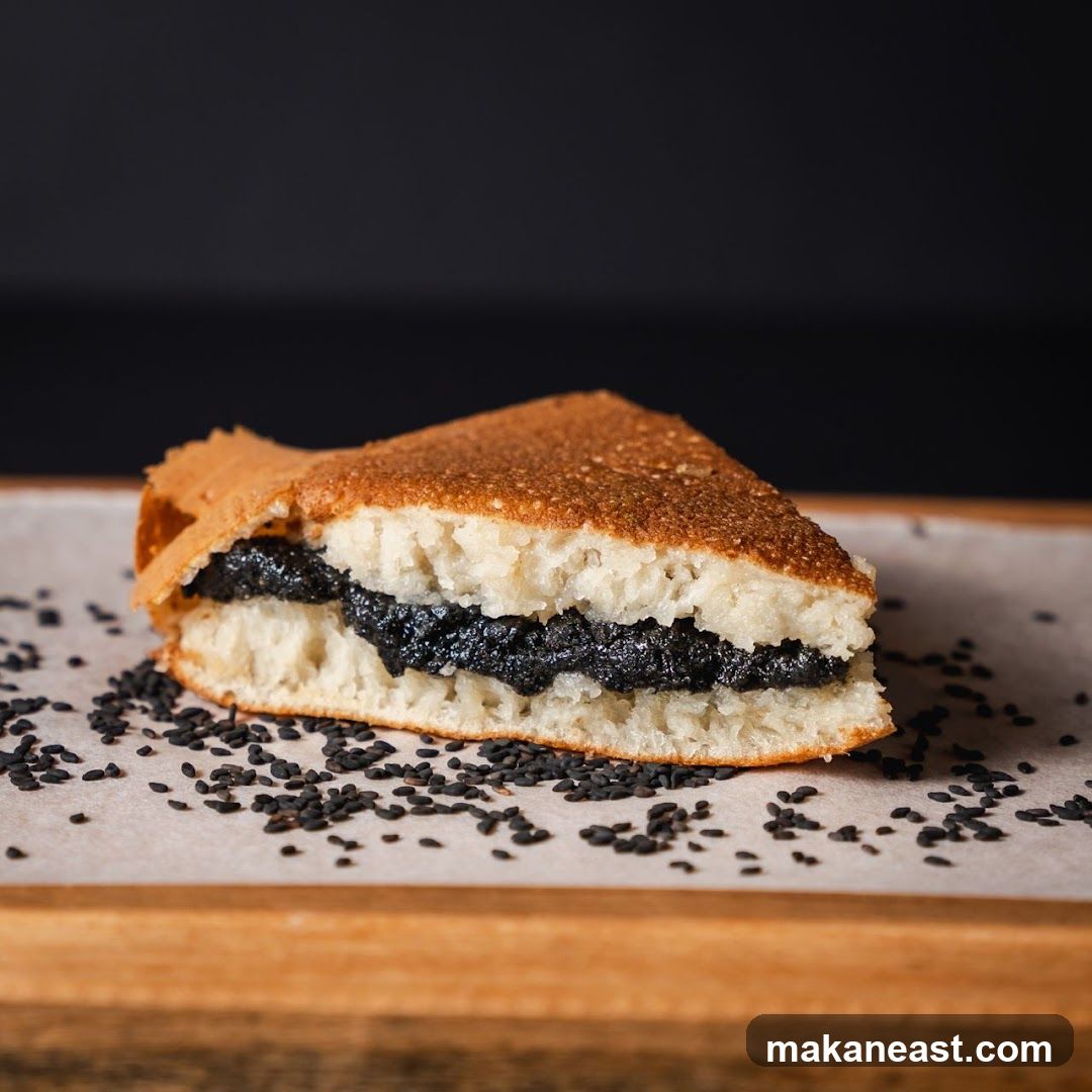 Sesame Filled Pancake Slice