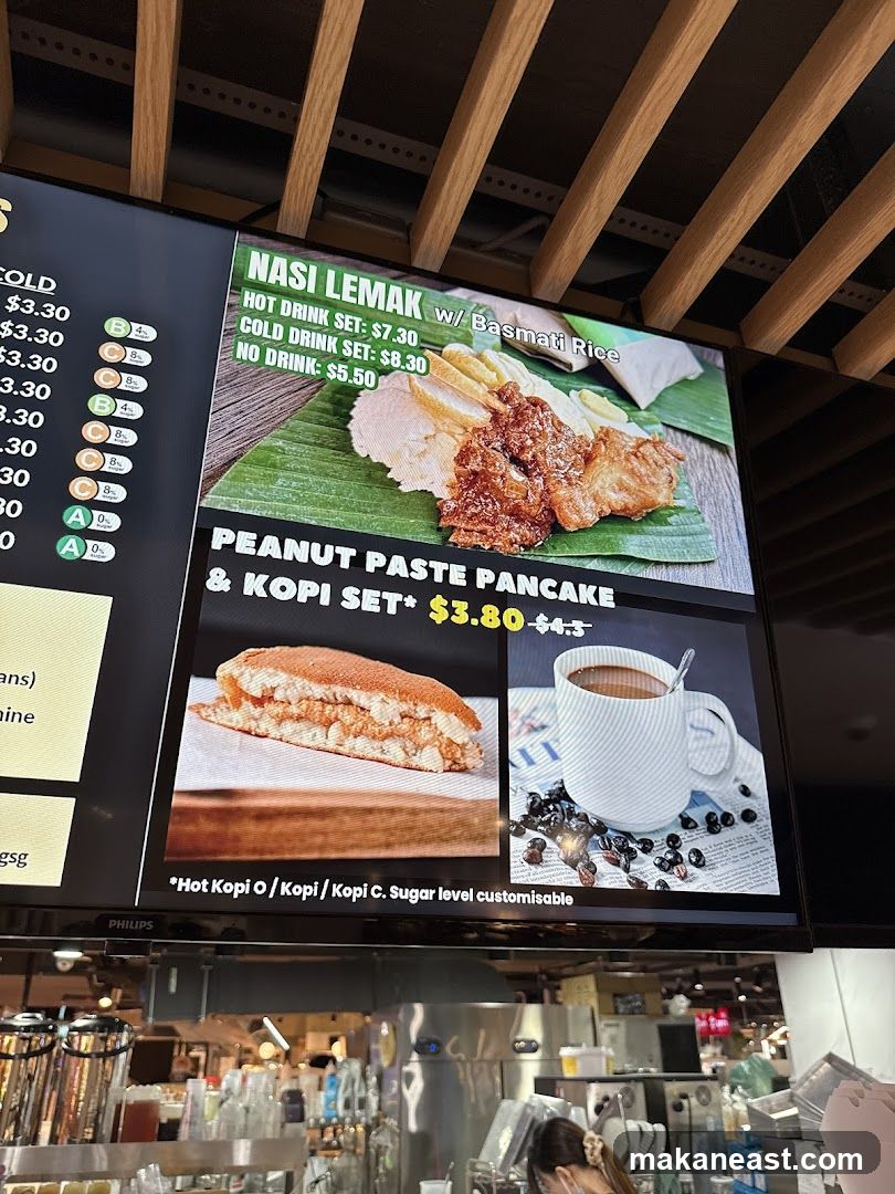 Nasi Lemak and Peanut Paste Pancake Menu