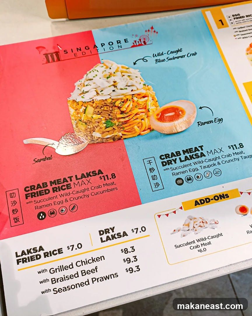 Singapore Edition Menu