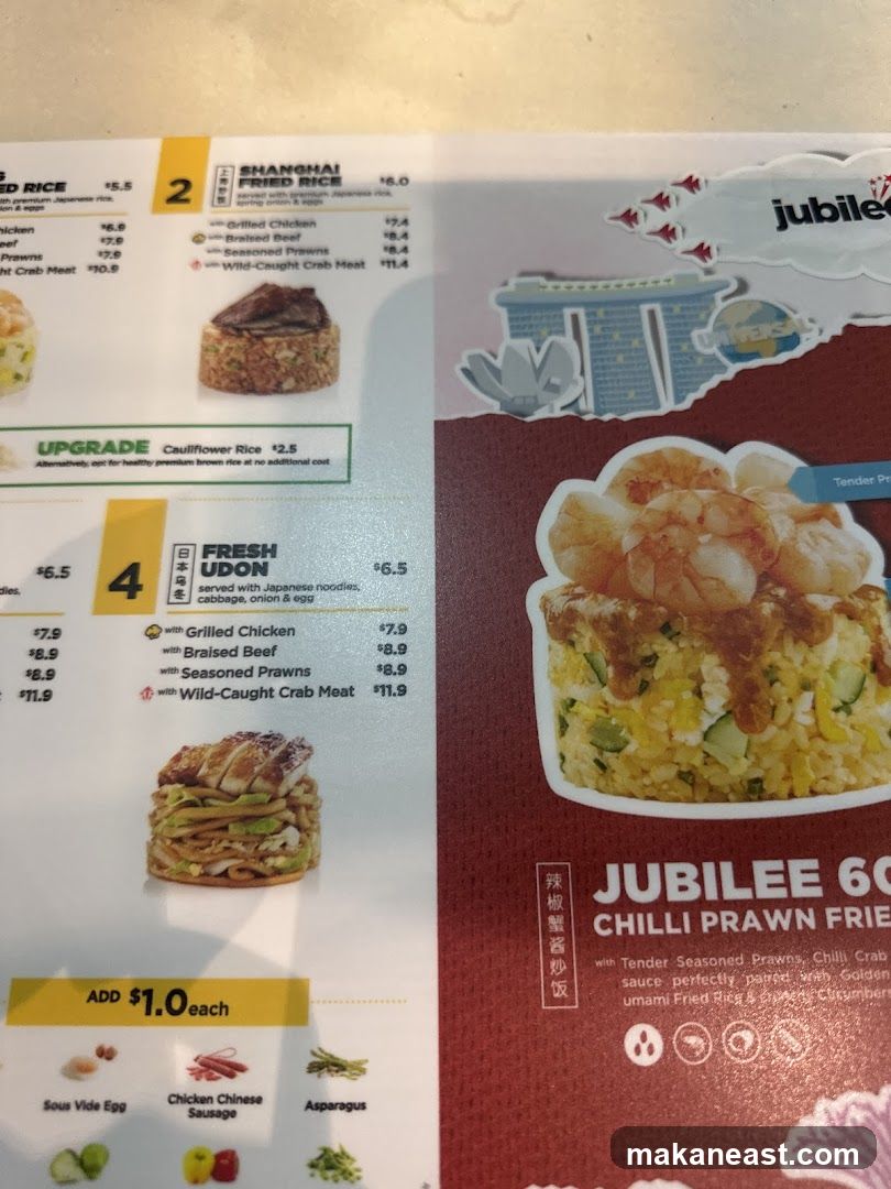 Jubilee 60 Chilli Prawn Fried Rice Menu