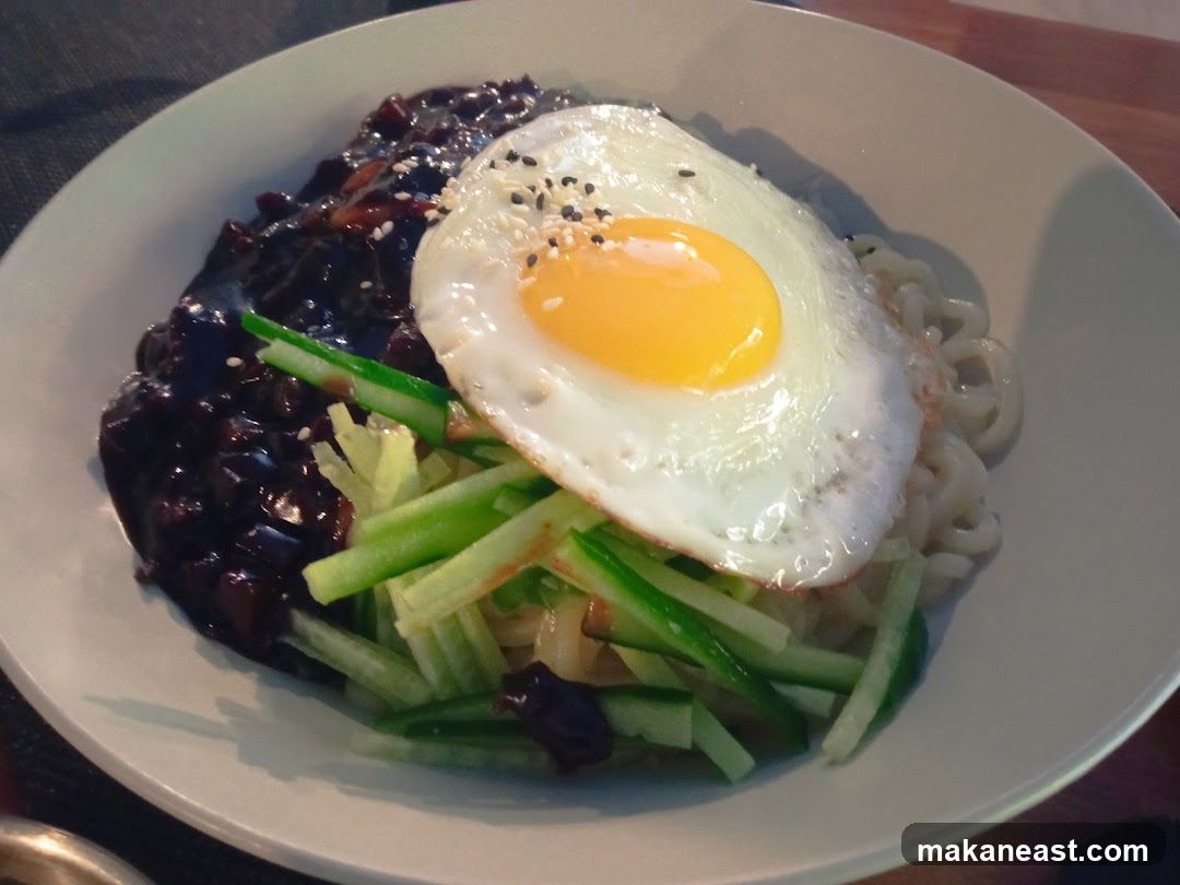 Jajangmyeon with Fried Egg
