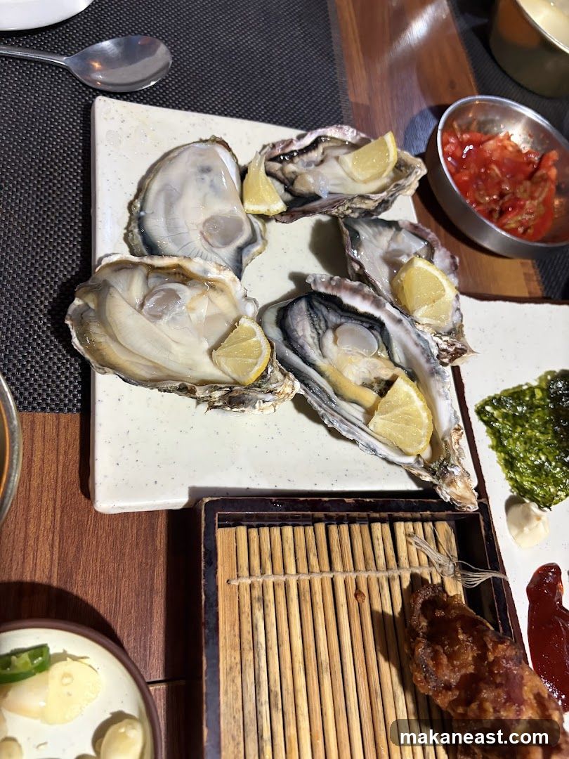 Oysters with Lemon and Side Dishes