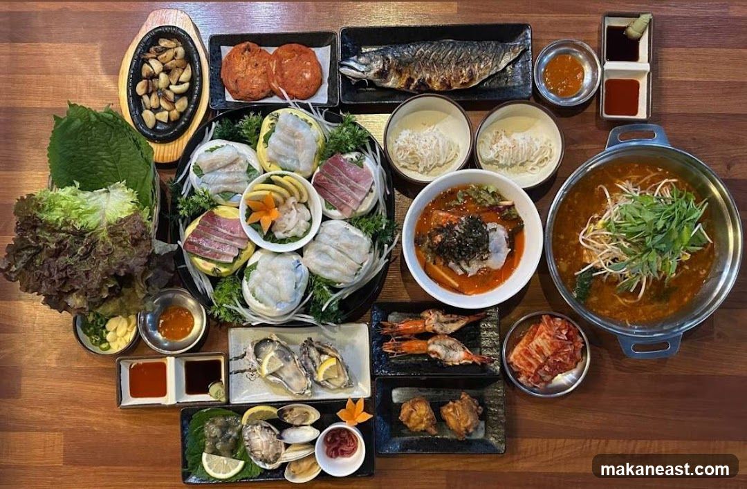 Assortment of Korean Seafood Dishes