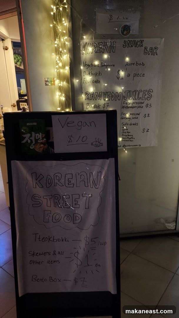 Korean Street Food Menu