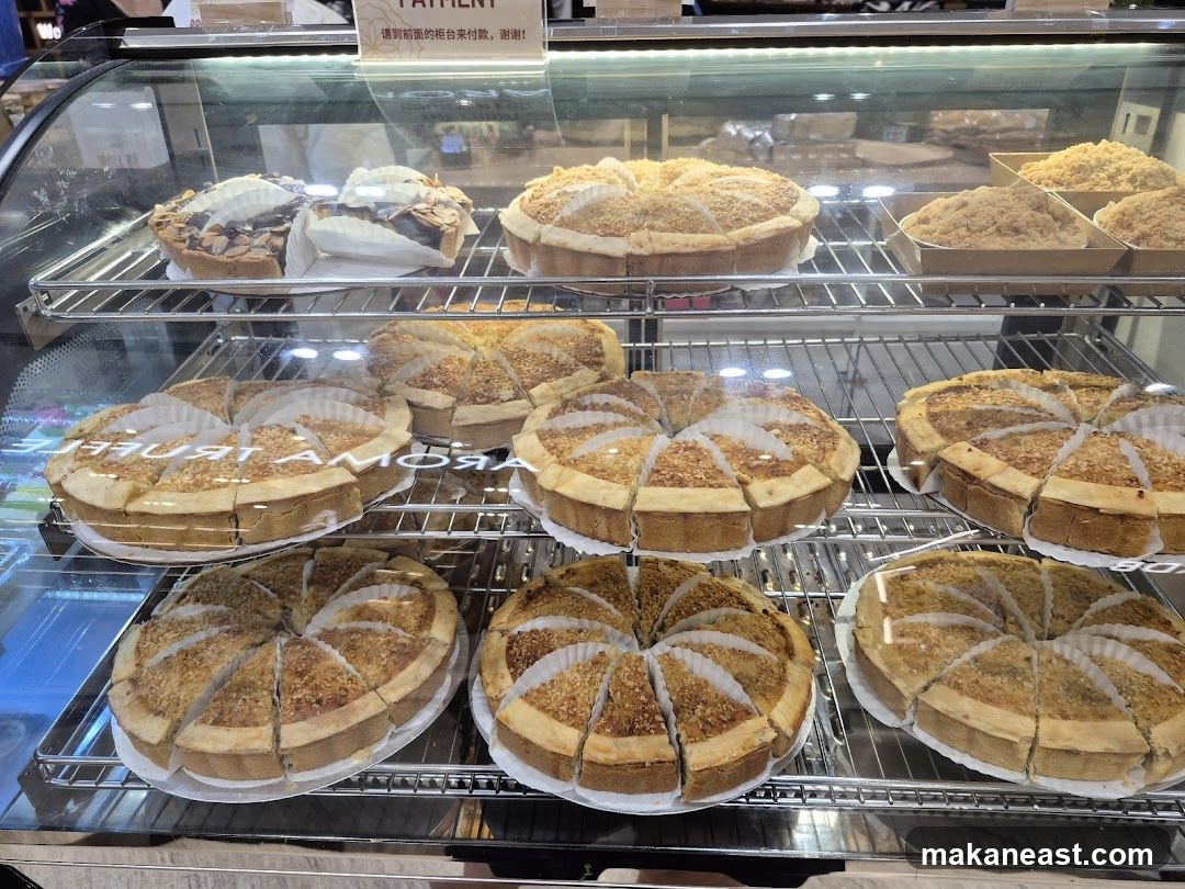 Pies and Tarts in a Display Case
