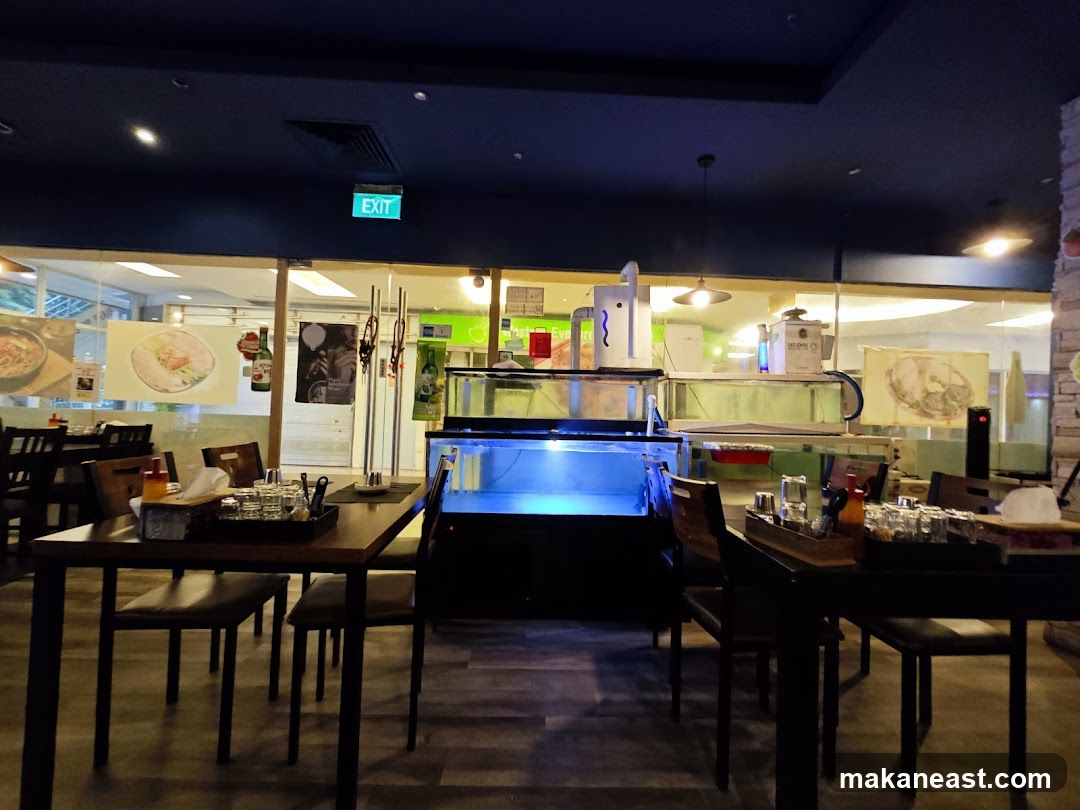 Restaurant Interior with Fish Tanks