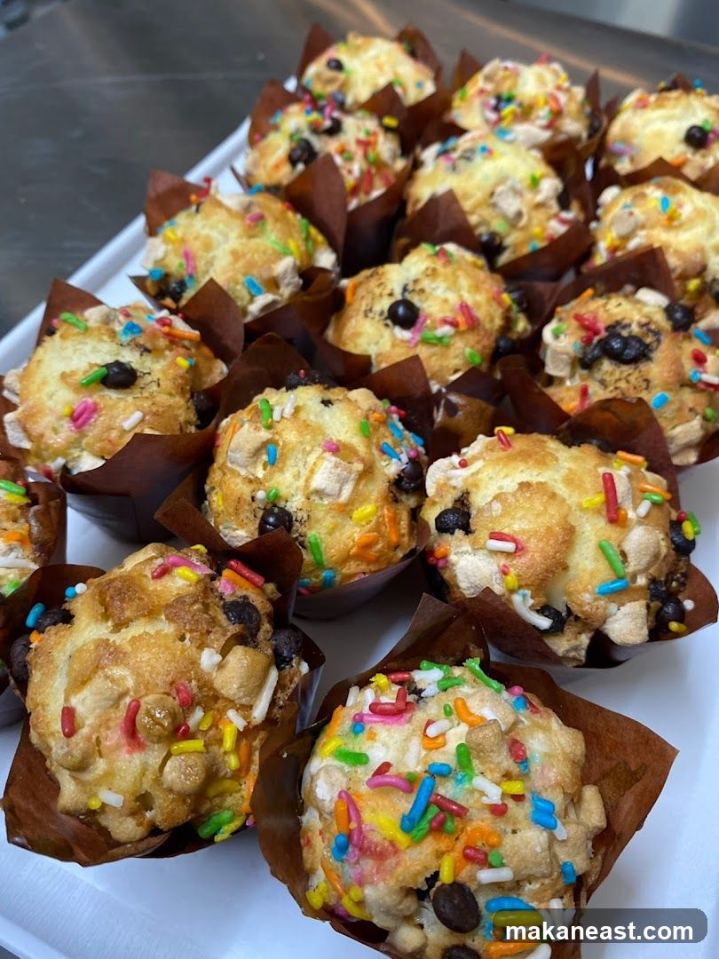 Muffins with Sprinkles and Chocolate Chips
