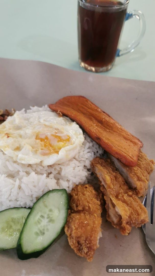 Nasi Lemak with Fried Chicken