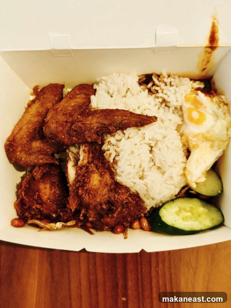 Nasi Lemak with Fried Chicken