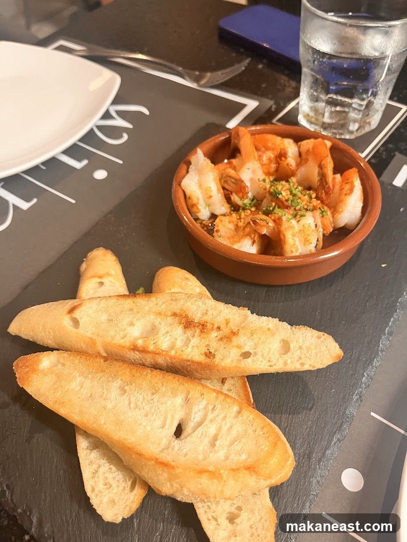 Shrimp and Bread Appetizer