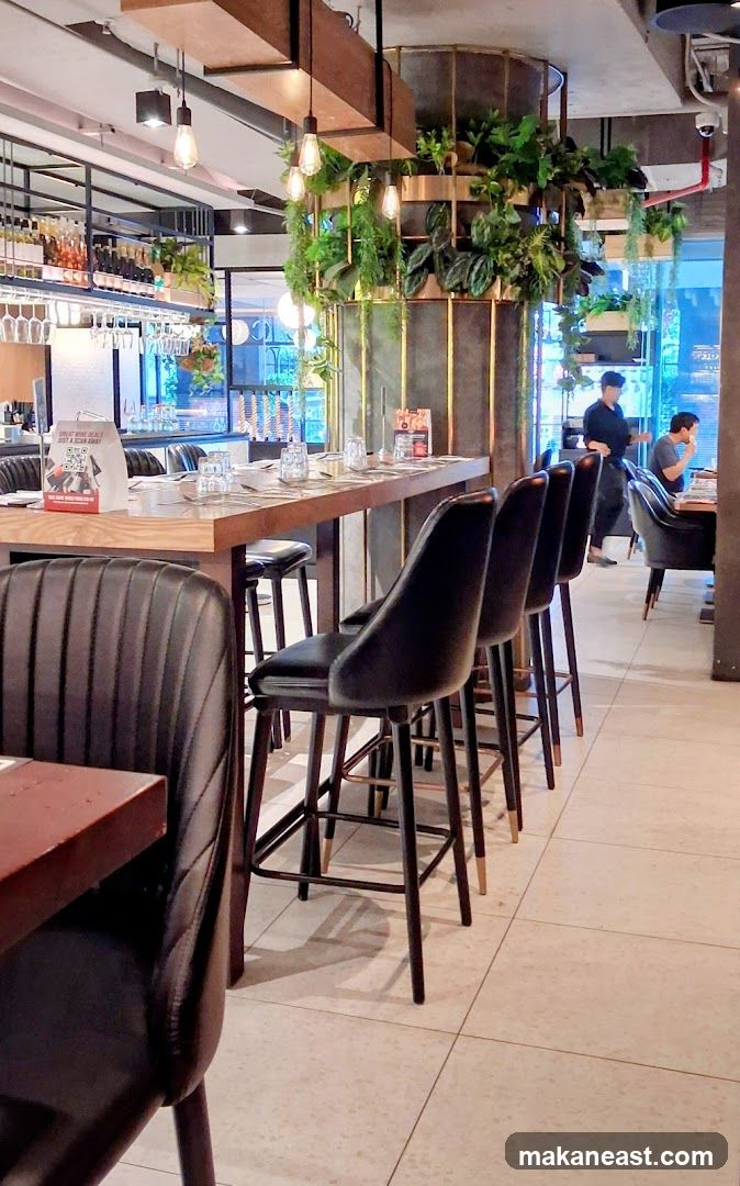 Restaurant Interior with Bar Seating