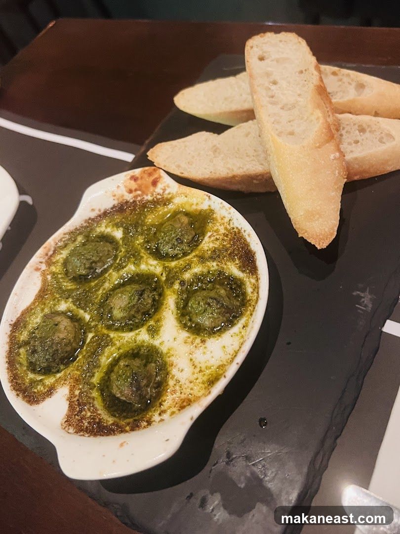 Escargots with Baguette Slices