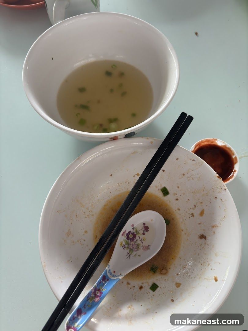 Messy bowls and chopsticks