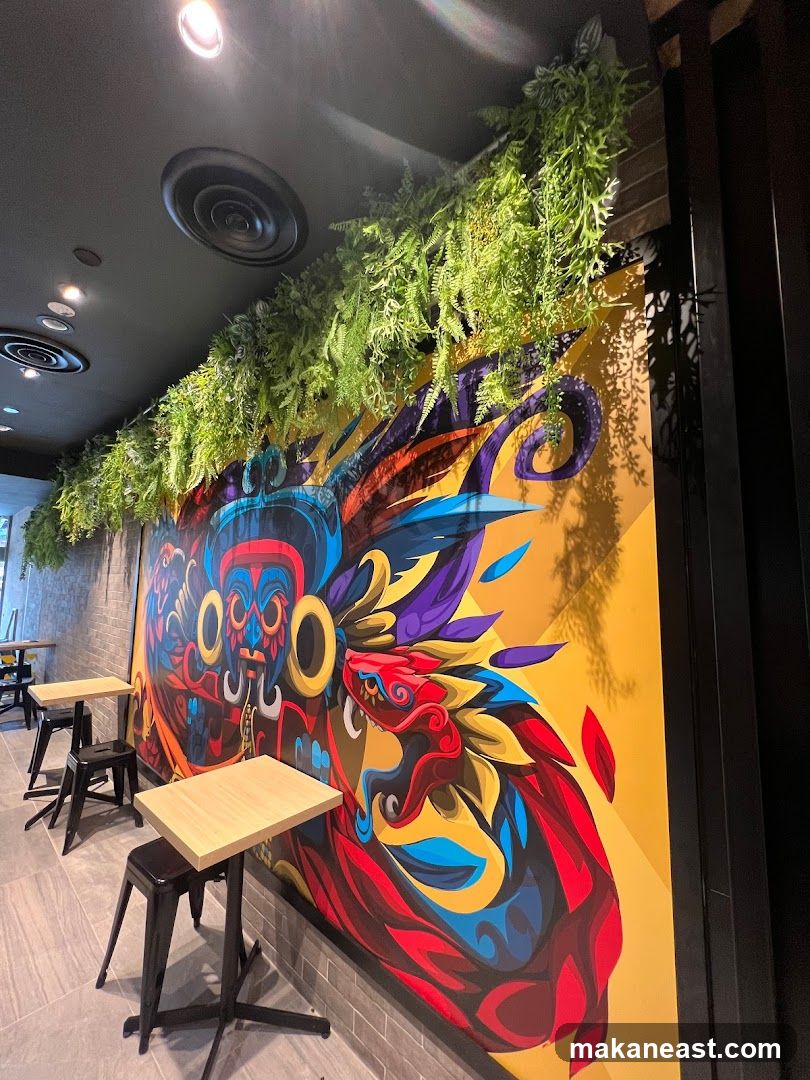 Restaurant Interior with Mural