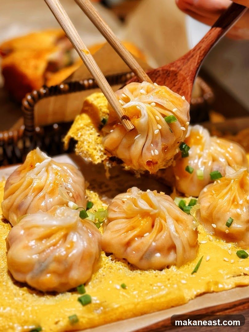 Steamed Dumplings with Scallions and Sesame Seeds