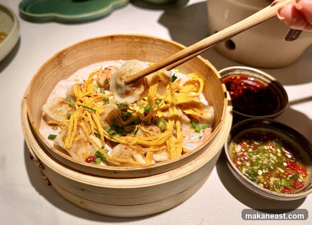 Steamed Dumplings with Dipping Sauces