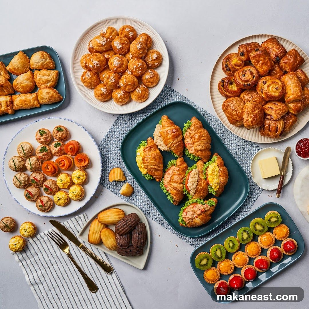 Assortment of Pastries and Sandwiches