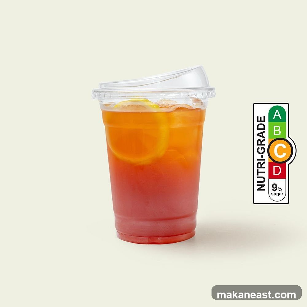Iced Tea with Lemon and Nutri-Grade Label