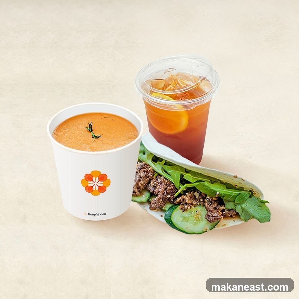 Soup, Drink, and Wrap