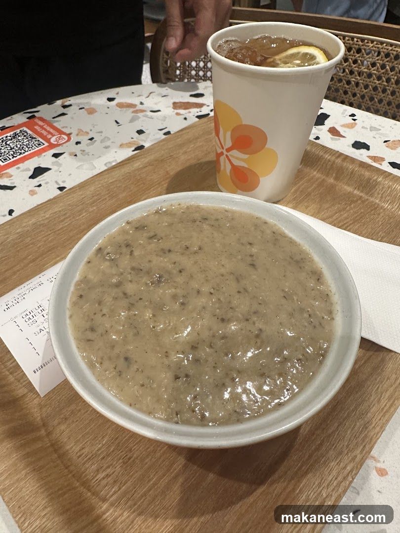 Mushroom Soup and Iced Tea