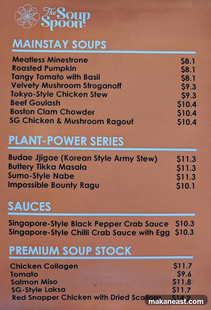 The Soup Spoon Menu