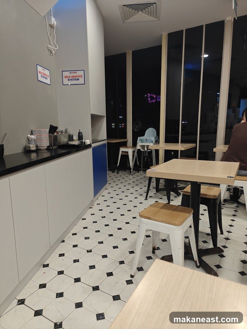 Restaurant Interior with Self-Service Station