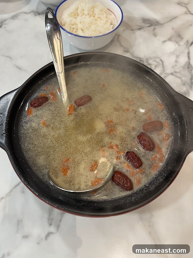 Steaming Soup with Rice