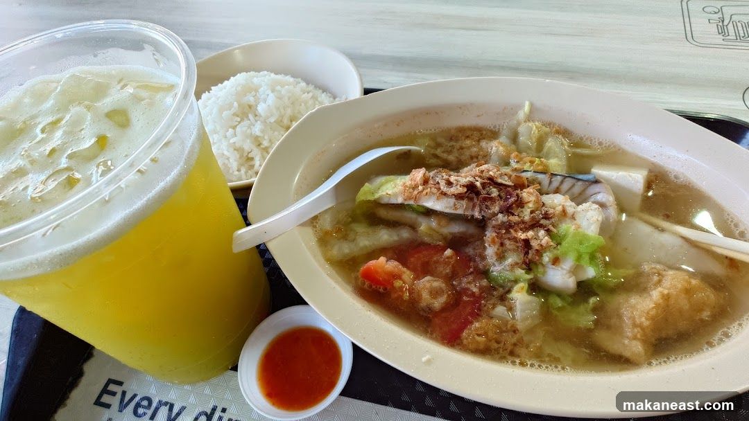 Fish Soup with Rice and Drink