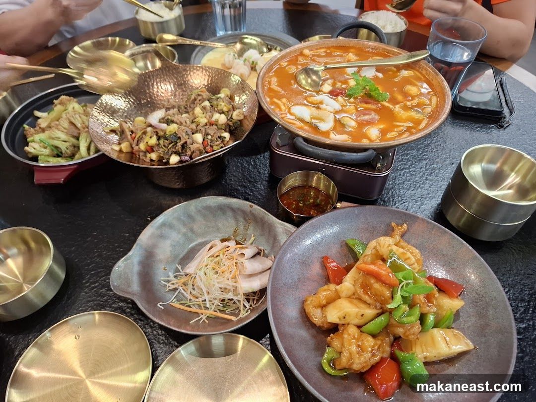 Table with various dishes
