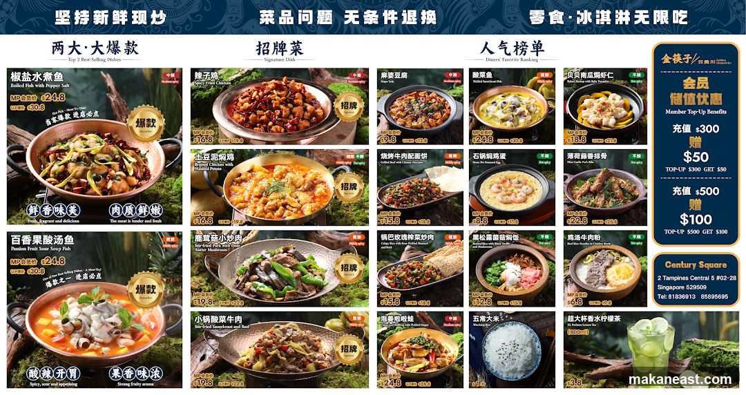 Chinese Restaurant Menu with Food Photos