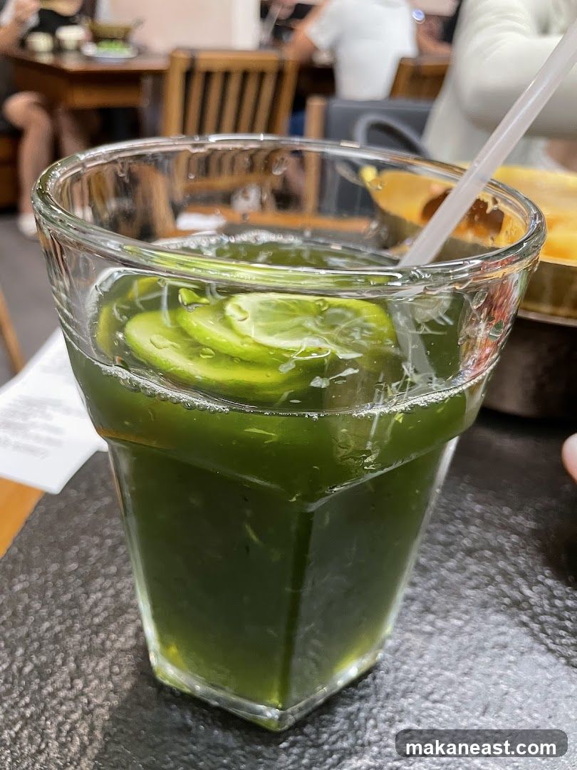 Green Drink with Lime Slices