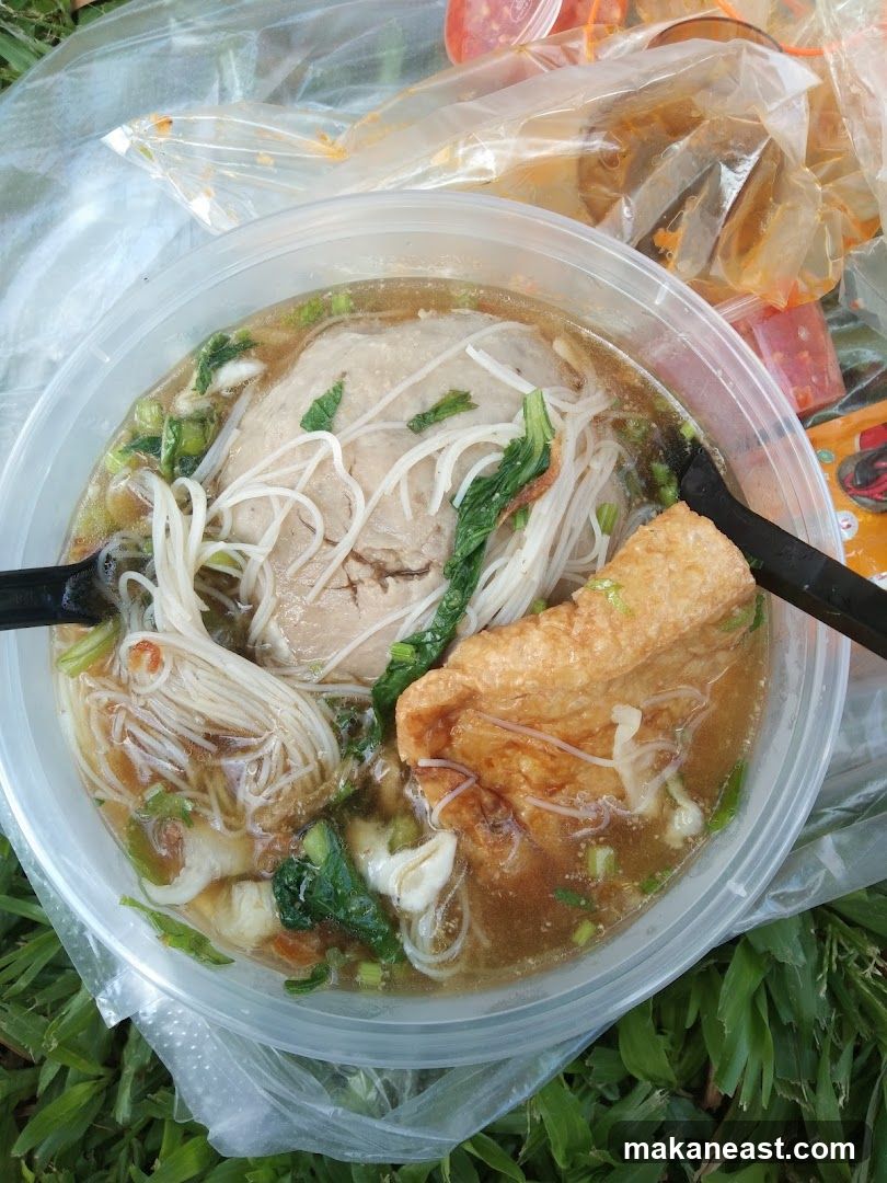 Bowl of Noodles with Meatball and Tofu