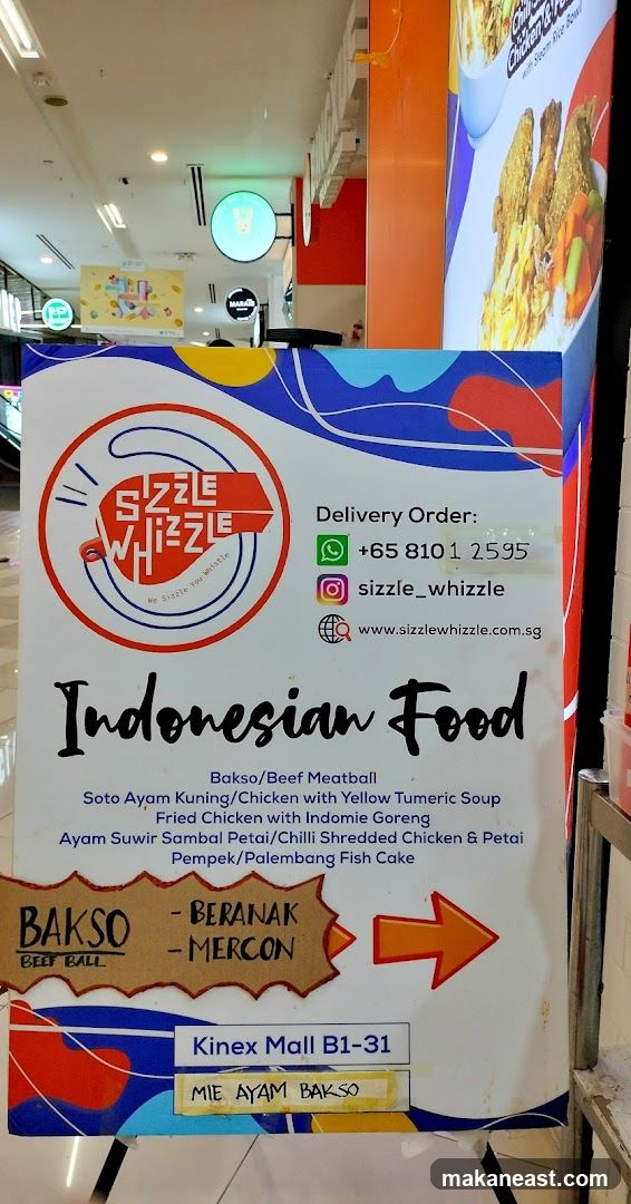 Sizzle Whizzle Indonesian Food Menu