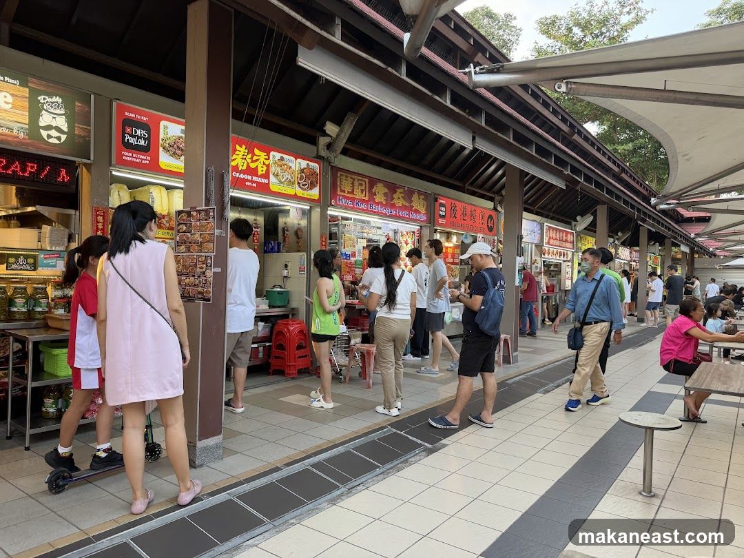 Food stalls with customers