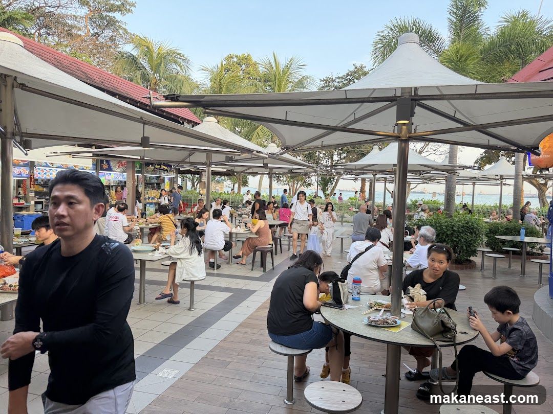 Outdoor Food Court with Diners