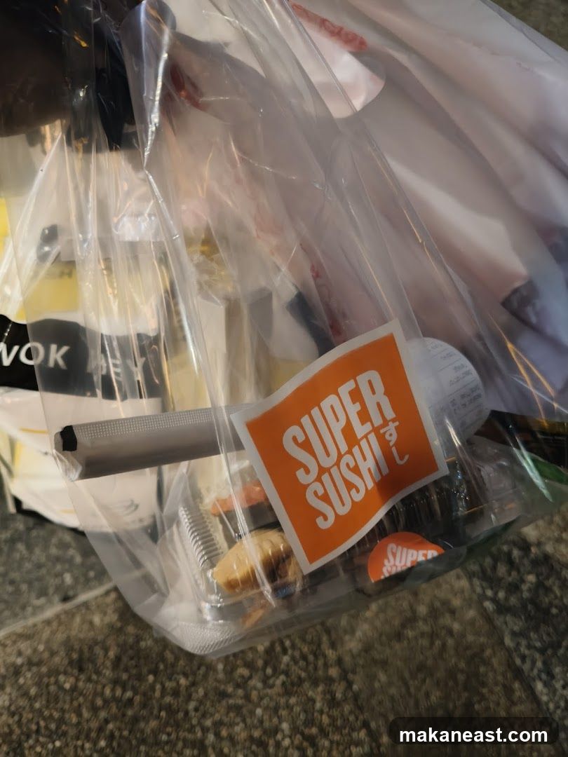 Takeout Bag with Sushi