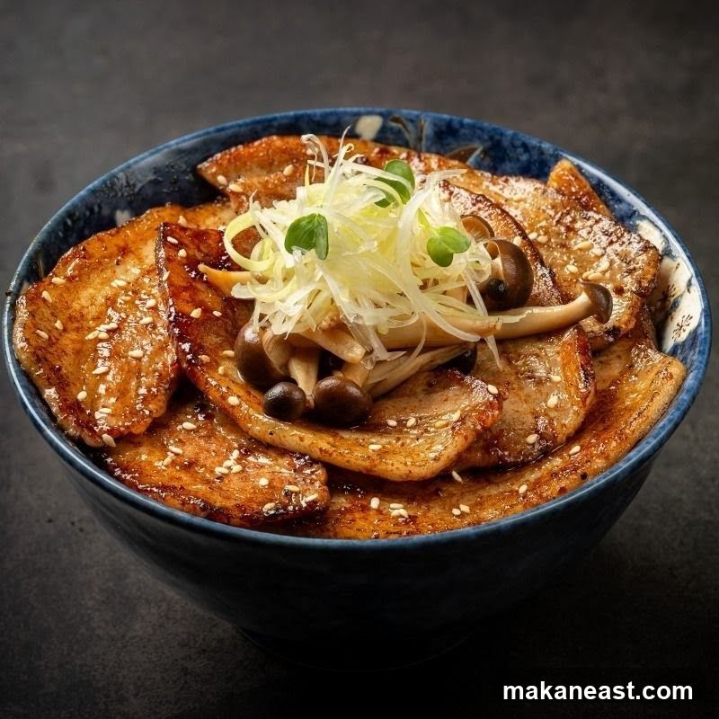 Pork and Mushroom Rice Bowl