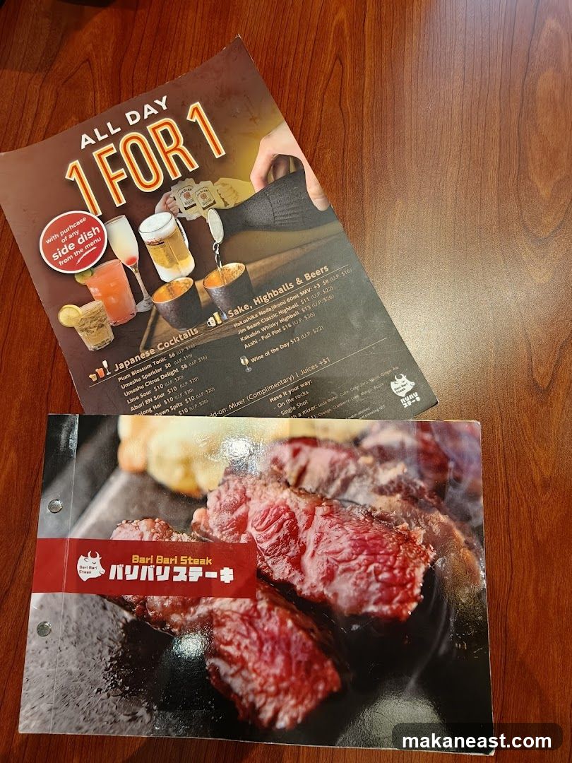 Bari Bari Steak Menu