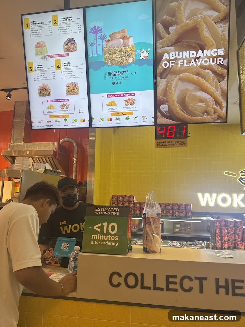 Restaurant Counter with Menu and Staff